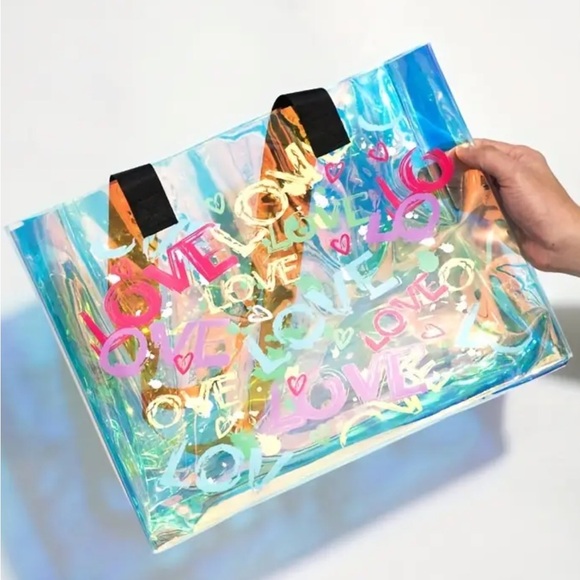Colorful Transparent LOVE Tote Bag - Picture 3 of 3